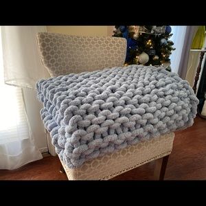 Handmade Sky Blue Chunky Knit Blankets 💙 NEW!